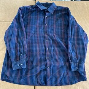 Casual Blue and Purple Plaid Men's Shirt